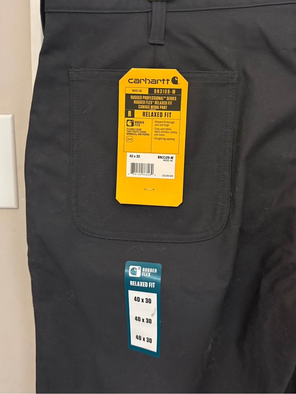 NWT!! Carhartt Professional Series  Rugged Flex Relaxed Fit Canvas Work Pant - Picture 10 of 12
